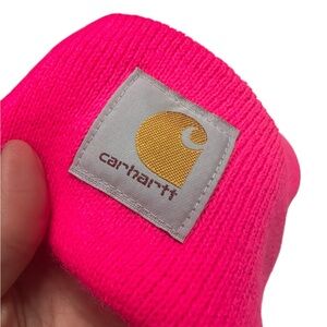 Carhartt Women’s Hot Pink Beanie with Gold Logo Patch